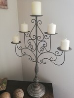 GroßEr Kerzenhalter Kerzenleuchter Antik Optik Grau HöHe 75Cm 5 Flammig Shabby