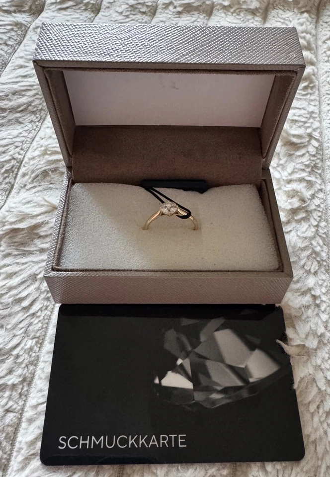 Diamant Ring Verlobungsring Hochzeitsring 5 Diamanten 0,30ct, Gold 585 Gr.18 NEU