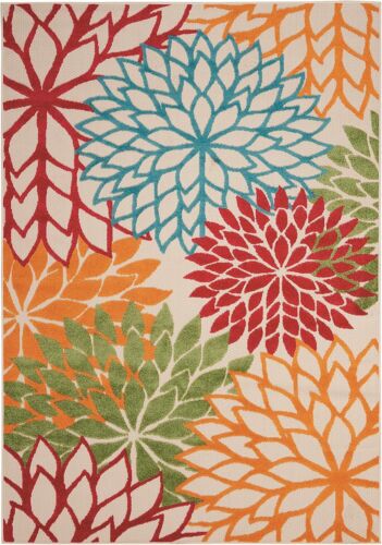 New- Aloha Indoor/Outdoor Green 5'3" x 7'5" Area Rug, Tropical, Botanica - Picture 2 of 5