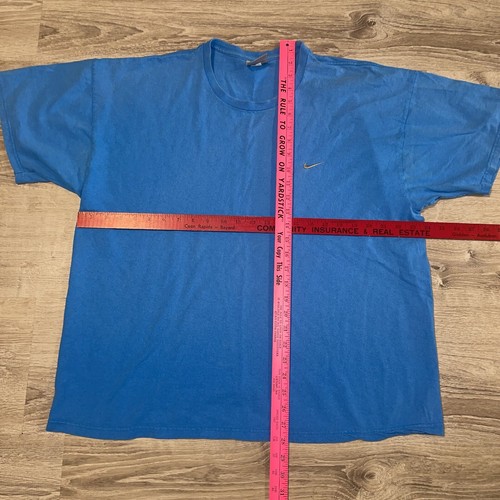 Vintage Y2K Nike Mini Swoosh Short Sleeve T-Shirt Tee Herren Gr. XL Blau - Bild 4 von 4
