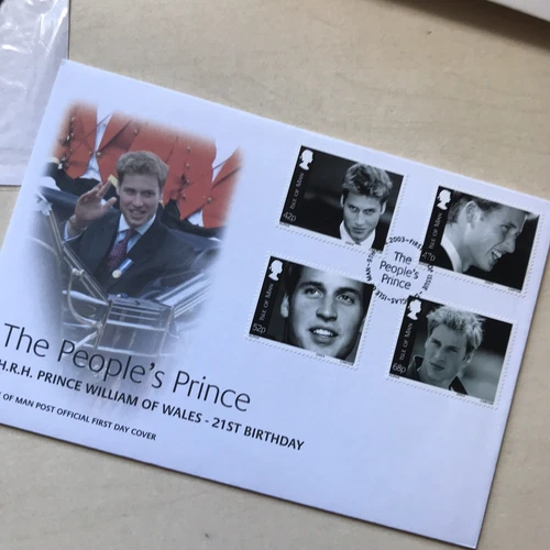 Isle of Man FDC 2003 Prince William 21st Birthday First Day Cover Peoples Prince