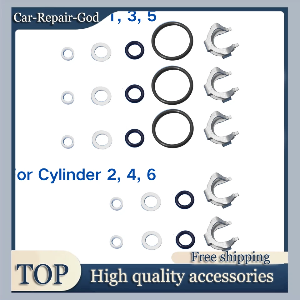 Kit de junta tórica de inyector de combustible de 1 pieza para Volkswagen CC 2009-2015 3,6 L V6 Foto 3 de 4