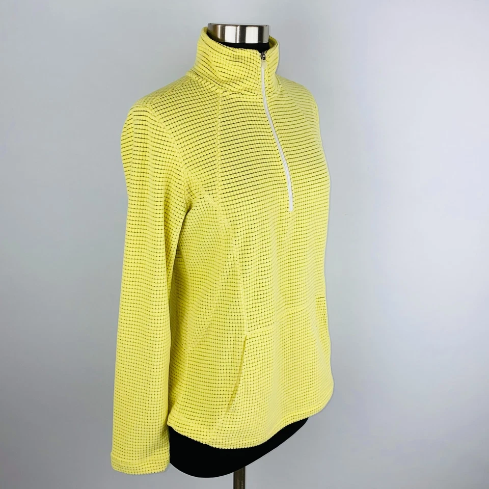 Top Tek Gear Atlético Amarillo Negro Ligeramente Elevado Patrón 1/4 Cremallera Popover XS Foto 4 de 4