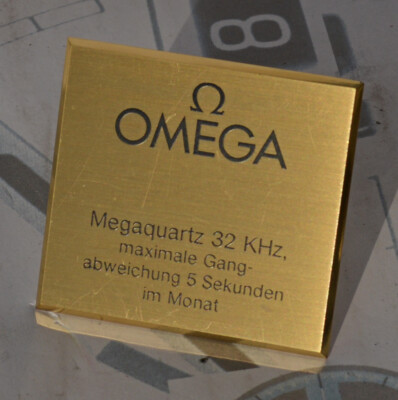 Rare Vintage Original Showcase Plate for Omega Megaquartz 32KHz Watch