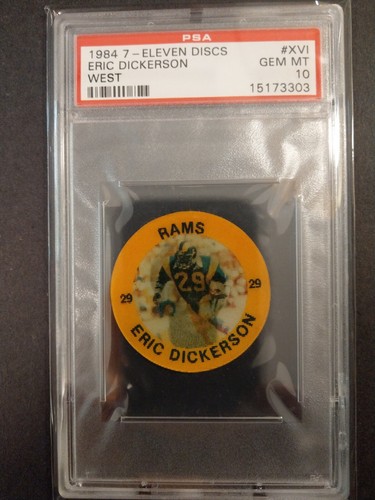 Eric Dickerson [West] #XVI card from 1984 7 Eleven Discs