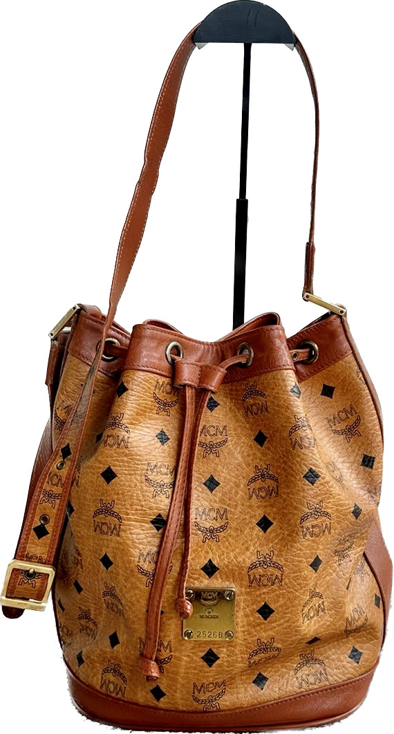 Sac Vintage MCM Toile Cirée Noir – Occasion En Bon état, Taille Moyenne, Made In Germany