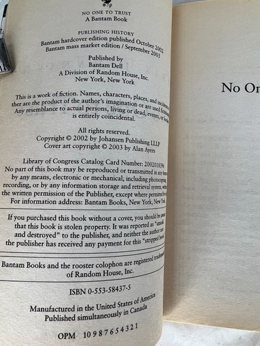 Iris Johansen , No One To Trust - Imagen 7 de 9