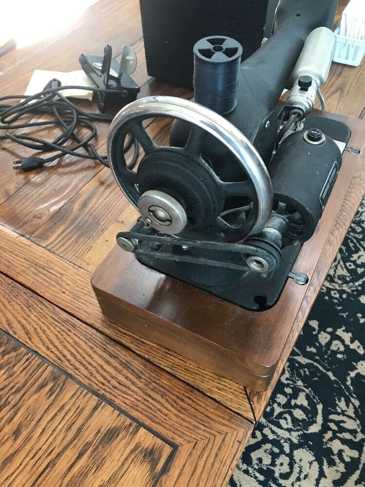 Vintage Domestic All Steel Sewing Machine and Case WORKS for PARTS OR