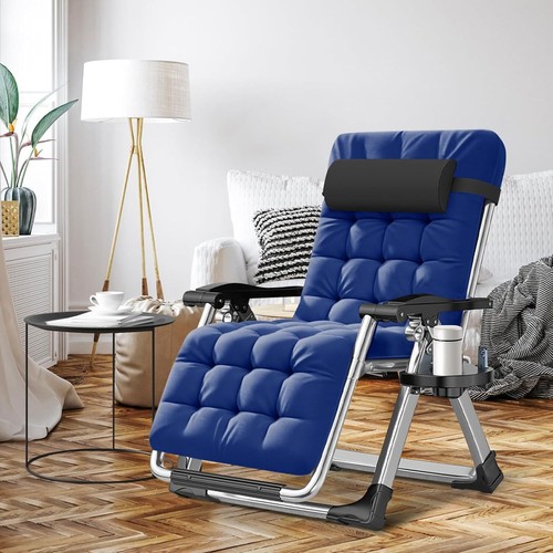 NAIZEA Outdoor Padded Lawn Recliner Zero Gravity Chair Folding Chaise Chairs&Mat - Picture 6 of 91