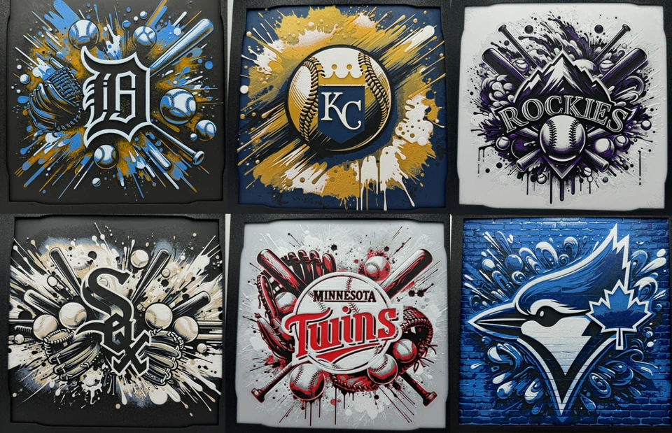 Custom MLB Team 3D Paintings - Image 4 of 4