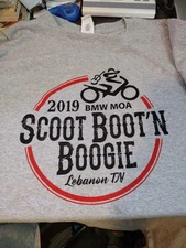 BMW MOA GrayT-Shirt Sz 3XL 2019 LEBANON, TN SCOOT BOOT'N BOOGIE BMW motorcycles