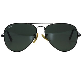 VINTAGE B&L RAY BAN USA BRAVURA AVIATOR BLACK CHROME SUNGLASSES 58[]14 W/CASE