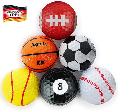 Lustige Golfbälle 6er Set mit kreativen Designs für Anfänger und Profis
