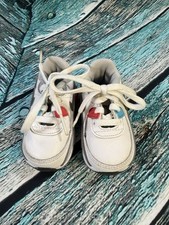 Nike Air Max 90 LTR Toddler Kids Shoes Size 4C White Grey Blue Red CD6868-108