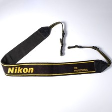 Near MINT Nikon Camera Neck Strap for Professional Yellow Black NPS From JAPAN