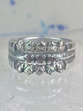 Black Hills Gold ring garnet floral wedding band leaves size 7 sterling silver w