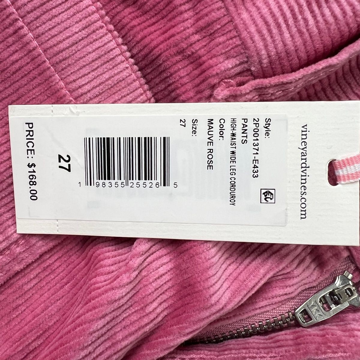 専用ページ　ピンク　S VINEYARD VINES High Waist Corduroy Pants Women's Size 27 Mauve