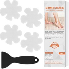 Non Slip Bathtub Stickers 24 Pcs Shower Decals Flower Shape Clear Safety