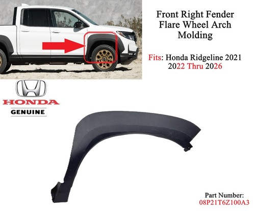 Honda Ridgeline 21-26 Front Right Fender Flare Wheel Arch Molding 08P21T6Z100A3