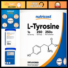 L-Tyrosine Powder Unflavored 250g - 1000mg Per Serving, Boost Focus & Mood