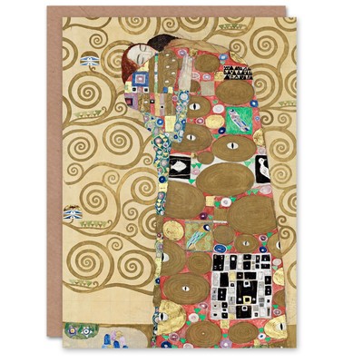 Gustav Klimt Art Card Fulfillment Lovers Embrace Painting