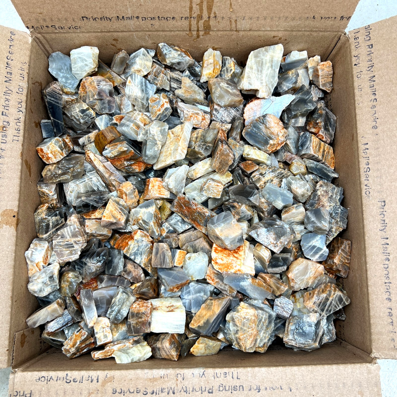 ✨  Peach Moonstone Lot 25lbs | Natural Feldspar Gemstone | Peach - Grey Glow ✨