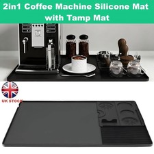 Large 2in1 Silicone Mat Under Coffee Machines with Tamp Drainer Mat Food Grade