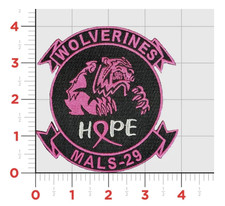 MARINE CORPS MALS - 29 VIELFRASSE KREBSBEWUSSTSEIN KLETTVERSCHLUSS BESTICKT PATCH