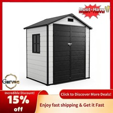 6x4 FT Plastic Resin Shed Outdoor Storage Floor Window Door for Garden