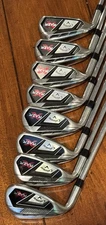 Callaway Razr X Iron Set 4-9 P+A Left Hand Steel Uniflex Shafts VG Shape 8 Clubs