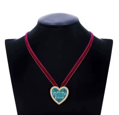 New Wreck It Ralph HERO Necklace HEART Shaped GOLD METAL Award PENELOPE Pink