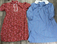 Vintage Girls Homemade Dress Lot Floral Prairie Long Sleeve Small/Med