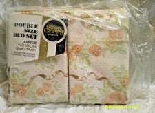 nos vintage room concepts 4 piece double sheet set, swiss ribbon