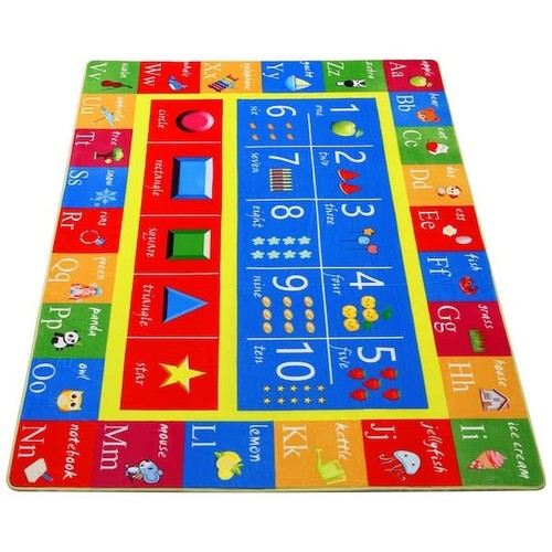 Multi-Colored 3 x 5 ft. Alphabet Numbers Shapes Educational Learning Area Rug - Picture 3 of 7