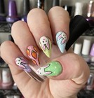 Custom Shiny Multicolor Almond square any size glue/Press-On Nails — photo 5