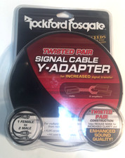 Rockford Fosgate RFIY-1F 1 Female Plug to 2 Male Ends Y-Cable RCA Interconnect