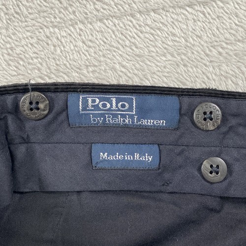 Polo Ralph Lauren Pants Mens 32x27 Black Corduroy Preston Stretch Italy Classic - Picture 4 of 14