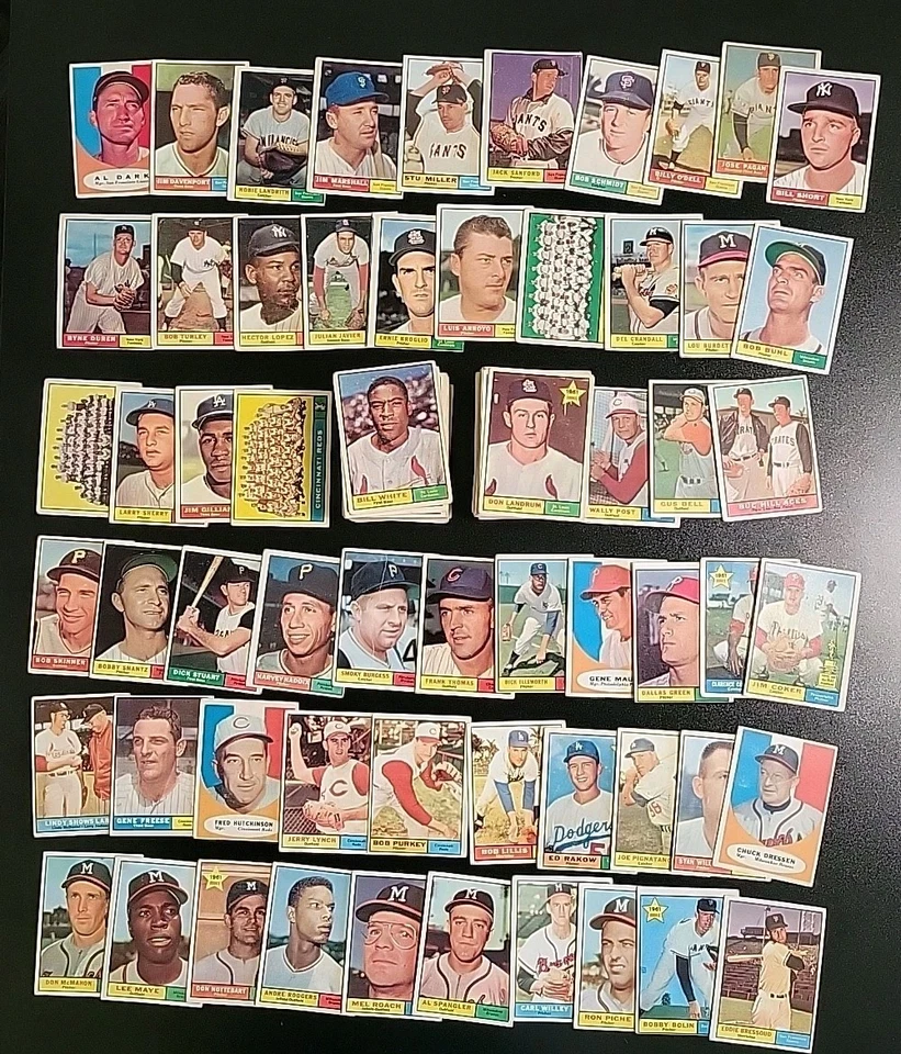 Lote de béisbol Topps 1961 - 227 tarjetas diferentes - con Bob Turley y Ryne Duren Foto 3 de 4
