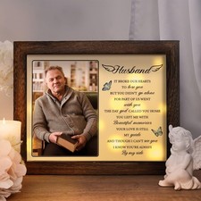Sympathy LED Shadow Box for Loss of Husband  Grief Support Keepsake 4x6