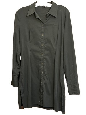 Express Design Studio Women s Sz Large Tunic Length Blouse Button Down.