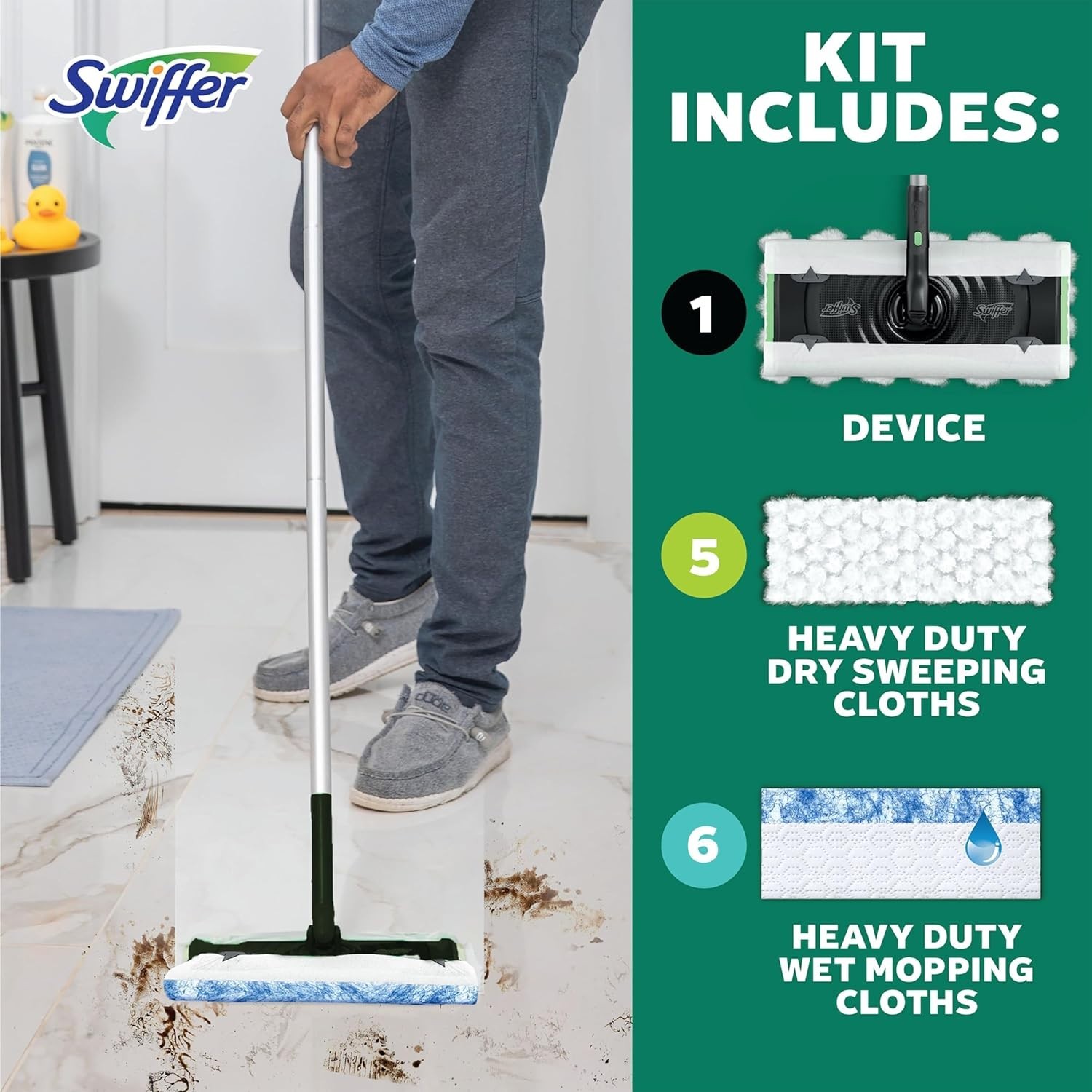 Swiffer Sweep & Mop Deluxe 2-in-1 Floor Mopping and Sweeping Kit