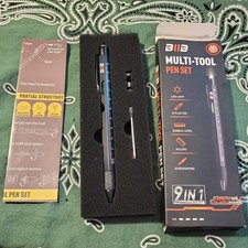 J6- 9 in 1 Multi-tool Pen Set Led Light, Stylus, Screwdriver, Rulers, Level