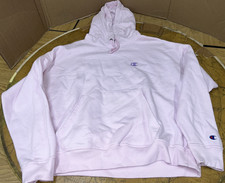 CHAMPION Hooded Sweatshirt Hoodie Women's XL Pink Pullover Drawstring