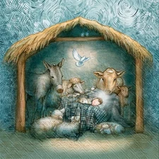 Boston International IHR Winter 20-Count Cocktail Size, Peace Nativity 