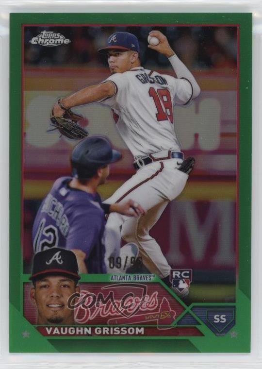 2023 Topps Chrome Green Refractor 9/99 Vaughn Grissom #48 Rookie RC 3p9