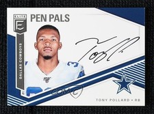2019 Panini Donruss Elite Pen Pals Tony Pollard #PP-TP Auto 0c3
