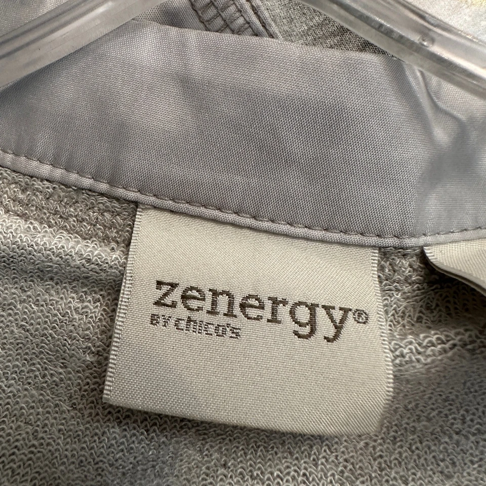 Chaqueta Chicos Mujer Minimalista Athleisure Cremallera Talla 3 US XL Zenergy Gris Suave Foto 3 de 4