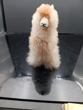 Alpaca Fur Llama Plush Cream/ Brown 7" Souvenir Toy Free Shipping T2723