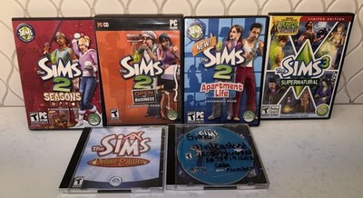 The Sims PC 6 Game Lot CD-ROM  Sims Deluxe Edition-Sims 2-Sims 3-Unleashed