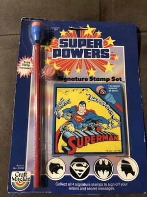 Super Powers Signature Stamp Set Superman 1984 Pre-owned Unopened Fun Dimensions